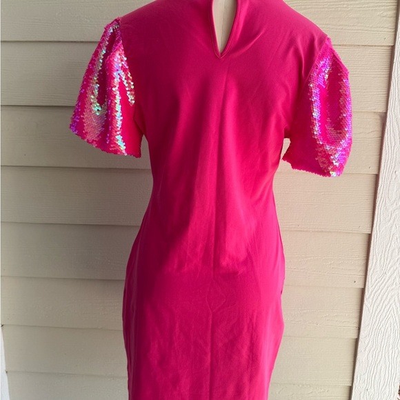 Judith March Vibrant Pink Midi party dress - Picture 8 of 8